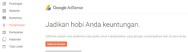 Adsense dari Blogspot
