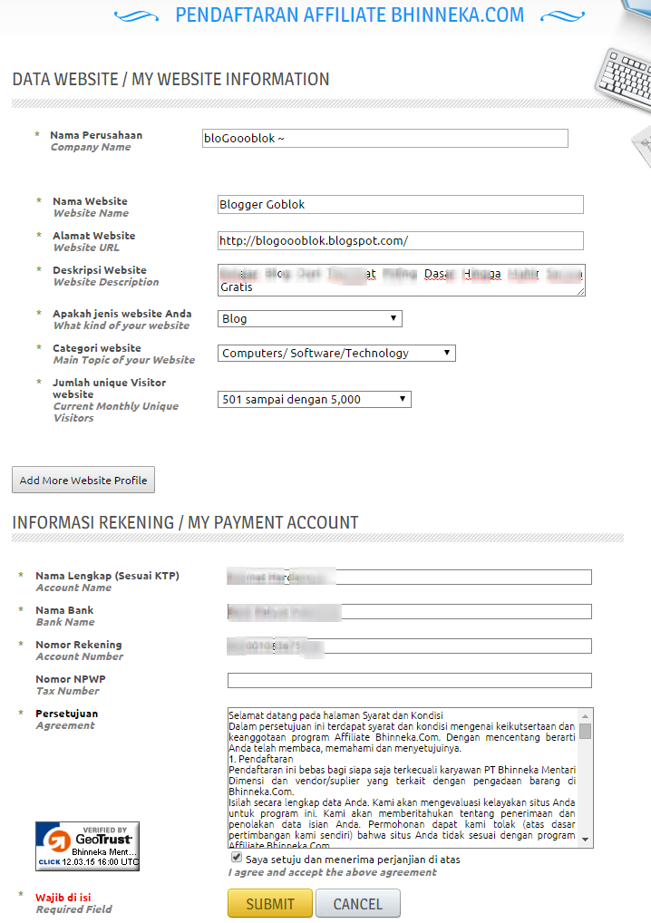 Cara Mendaftar Program Affiliate Bhinneka 16 Bhinneka Affiliate 6