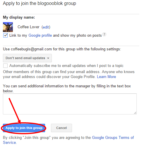 Membuat dan Memasang Google Groups di Blogspot 20 Google Groups 8