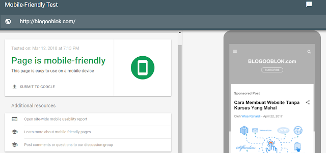 Mobile Friendly Test Google Search Console