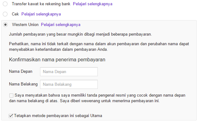 Pembayaran Google AdSense 6