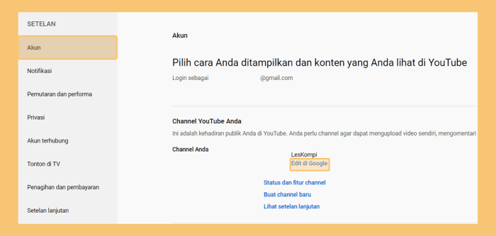 Cara Mengubah Nama Akun/Channel Youtube
