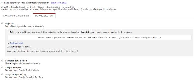 Cara Verifikasi Blog Wordpress di Search Console 13 Search Console