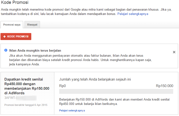 Cara Menggunakan Kupon Gratis dari Google AdWords 10 bayar 4 1