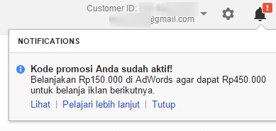Cara Menggunakan Kupon Gratis dari Google AdWords 11 bayar 5