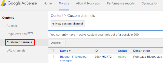 Cara Meningkatkan Penghasilan Adsense dengan Custom Channel 4 custom ads