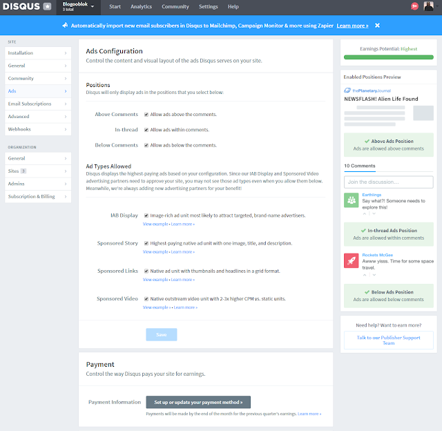 Cara Mendapat Penghasilan Tambahan dari Disqus 13 disqus 1