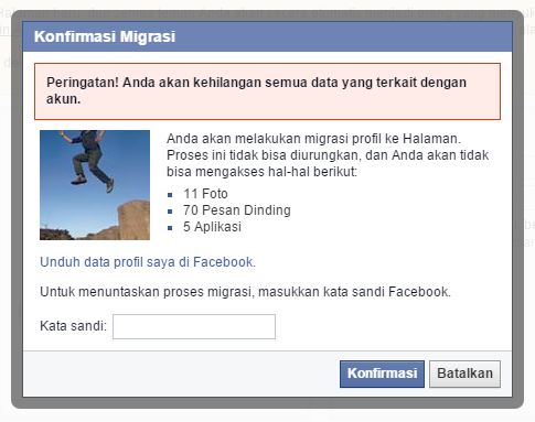 Cara Merubah Profil Facebook Menjadi Halaman Fan Page 12 fb 2