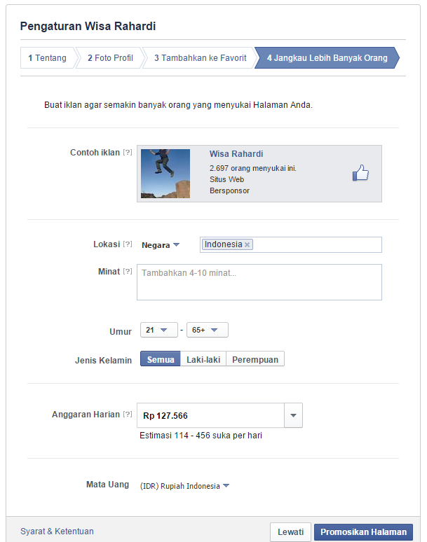 Cara Merubah Profil Facebook Menjadi Halaman Fan Page 16 fb 6