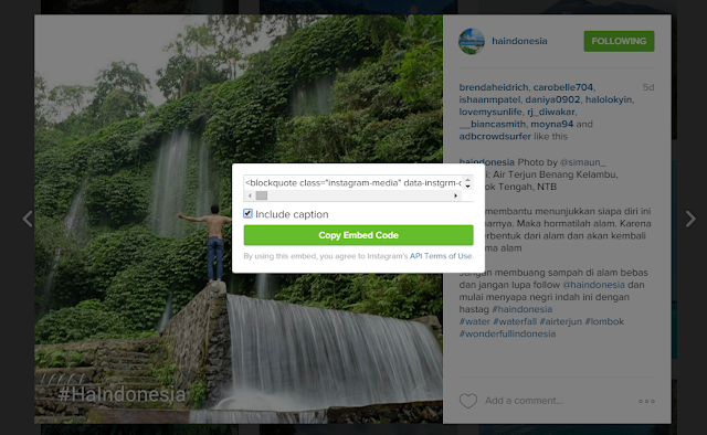 Cara Menautkan Foto Instagram Kedalam Postingan Blog 7 hai 3