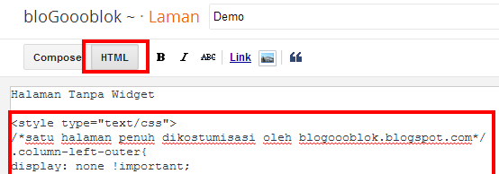 Cara Membuat Laman Polos Tanpa Sidebar dan Footer di Blog 3 halaman penuh