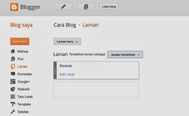 Cara Menampilkan Home/Beranda Pada Blogspot 5 home
