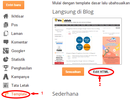 Bagaimana Mencari Kode HTML di Template Blogspot? 4 html