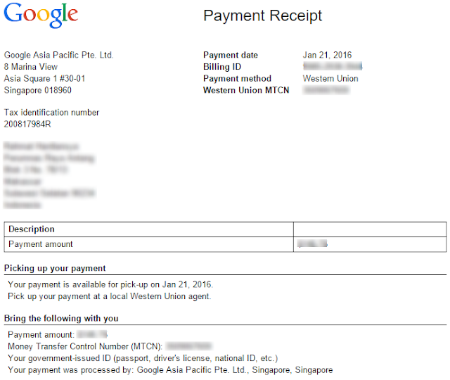 Cara Mencairkan Pembayaran Adsense di Western Union 8 payment ads 1
