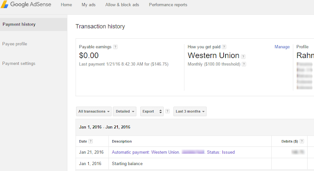 Cara Mencairkan Pembayaran Adsense di Western Union 7 payment ads