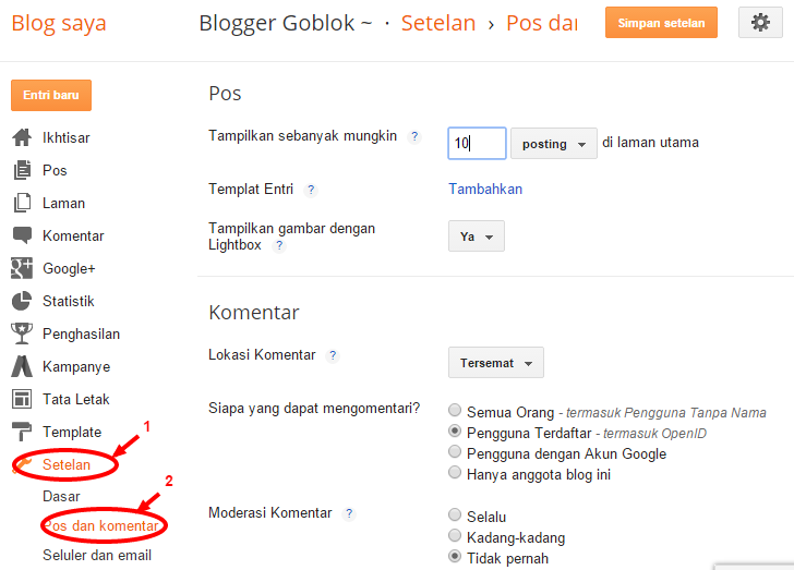 Mengenal Bagian Pengaturan Postingan pada Blogger 8 pos