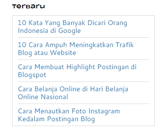 Cara Membuat Recent Posts Sederhana di Blogspot 3 recent
