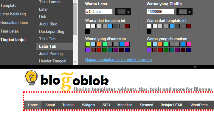 Membuat Tab Menu Bar dengan Mudah di Blogspot 15 tab 6