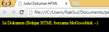 Belajar HTML Dasar (3) : Mengenal Tag, Elemen dan Atribut 7 tes html2