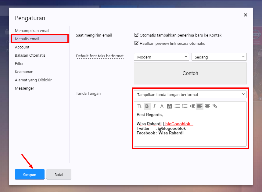 Pernahkah Anda menerima sebuah email dengan beberapa informasi tentang pengirimnya diakhir Cara Membuat Signature Pada Gmail, Yahoo dan Outlook