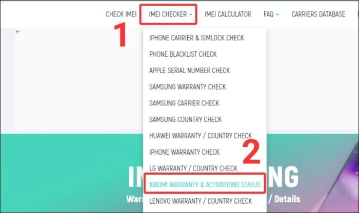 Cek imei xiomi